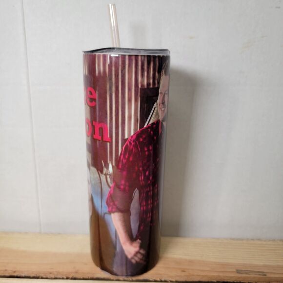 Blake Shelton Tall Metal Cup w/ Lid & Straw - Approx 8" - Picture 4 of 8